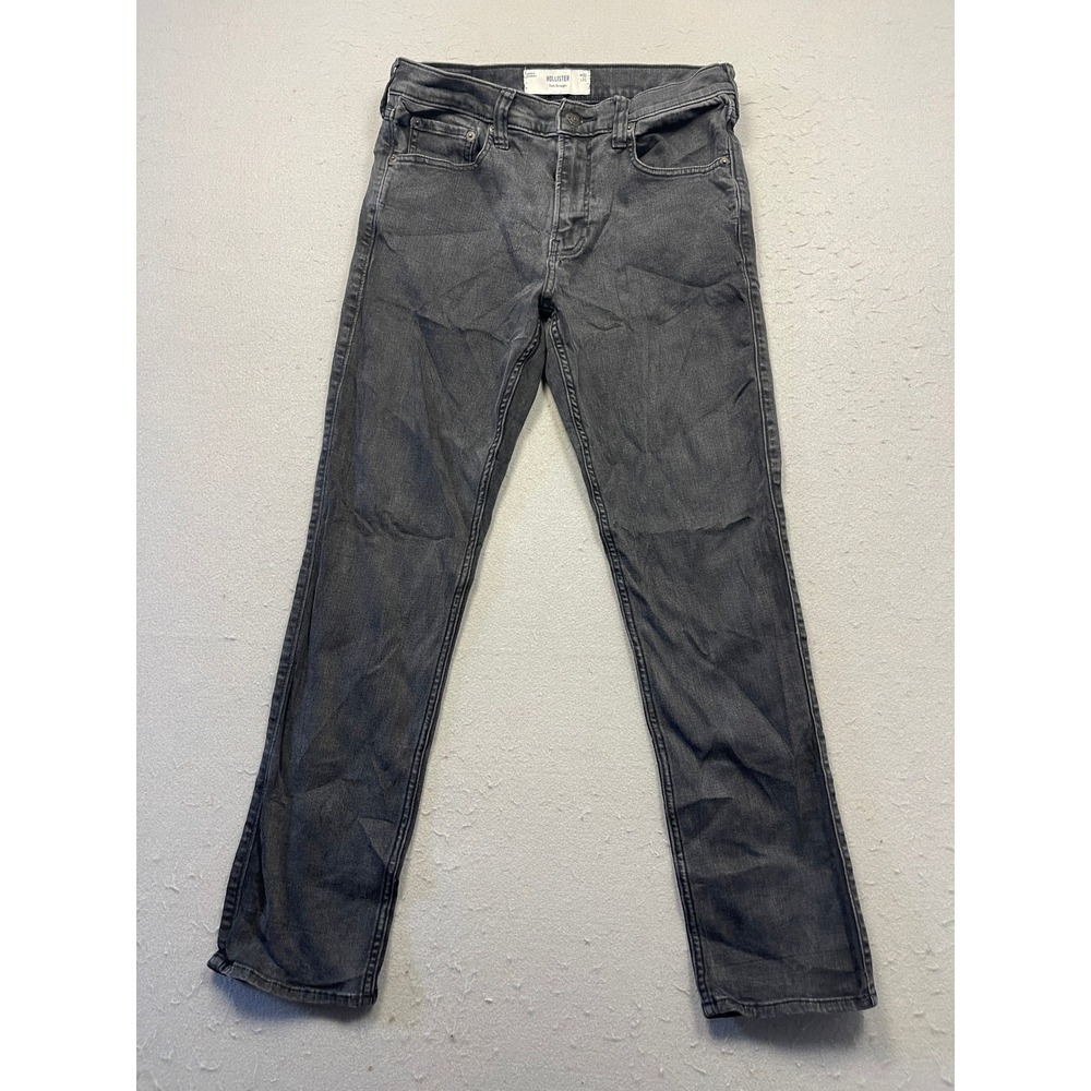 Hollister Slim Straight Denim Jeans Faded Black Size W32 L32 Mens